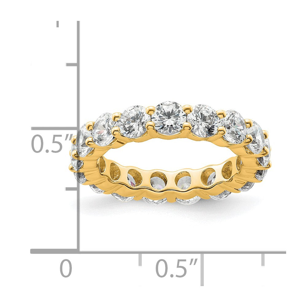 14K Gelbgold Poliert Größe 4.5 Shared Krappen 3 Karat Diamant Komplett Memoire Ehering Ring