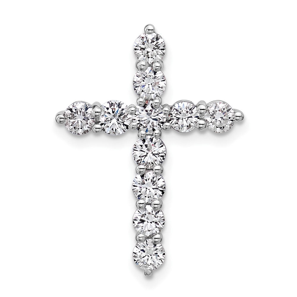 14K Weißgold Kreuz-Anhänger mit zertifizierten Labor-Diamanten VS/SI FGH