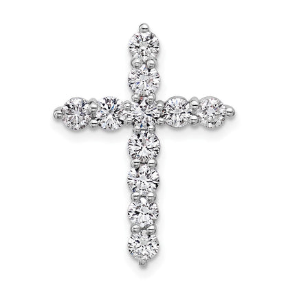 14K Weißgold Kreuz-Anhänger mit zertifizierten Labor-Diamanten VS/SI FGH
