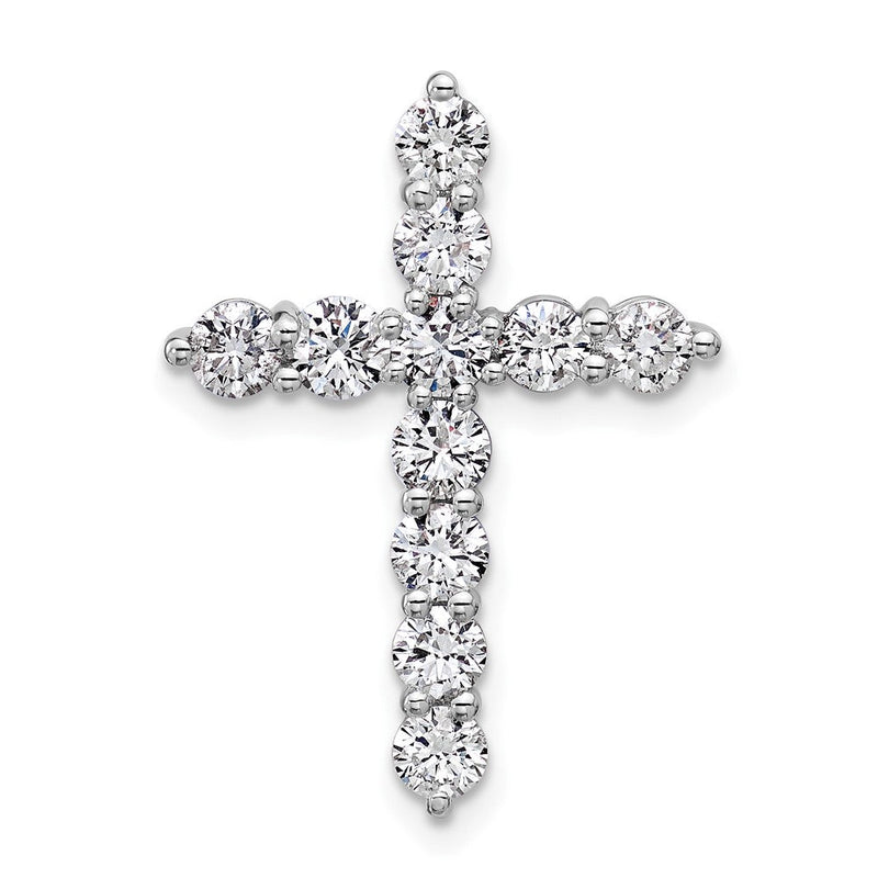 14K Weißgold Kreuz-Anhänger mit zertifizierten Labor-Diamanten VS/SI FGH
