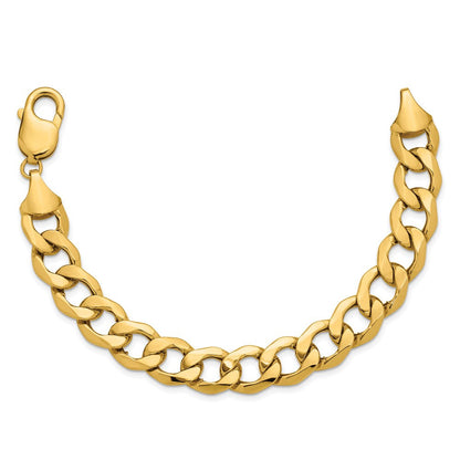 14K Gelbgold 11.3mm Halbmassiv Panzer Gliederarmband