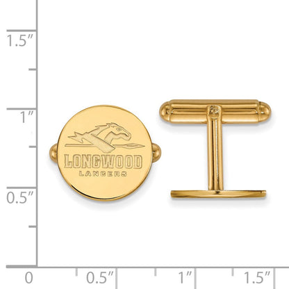 14K Gelbgold Gold Logoart Longwood University Lancers Manschette Knöpfe