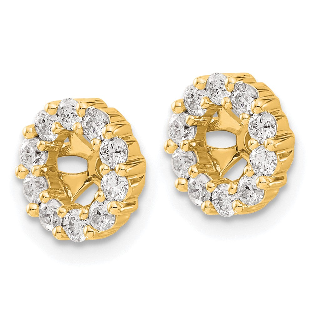 14K Gelbgold Ohrring-Jackets mit Kreisdesign und 0,625 ct. Diamanten