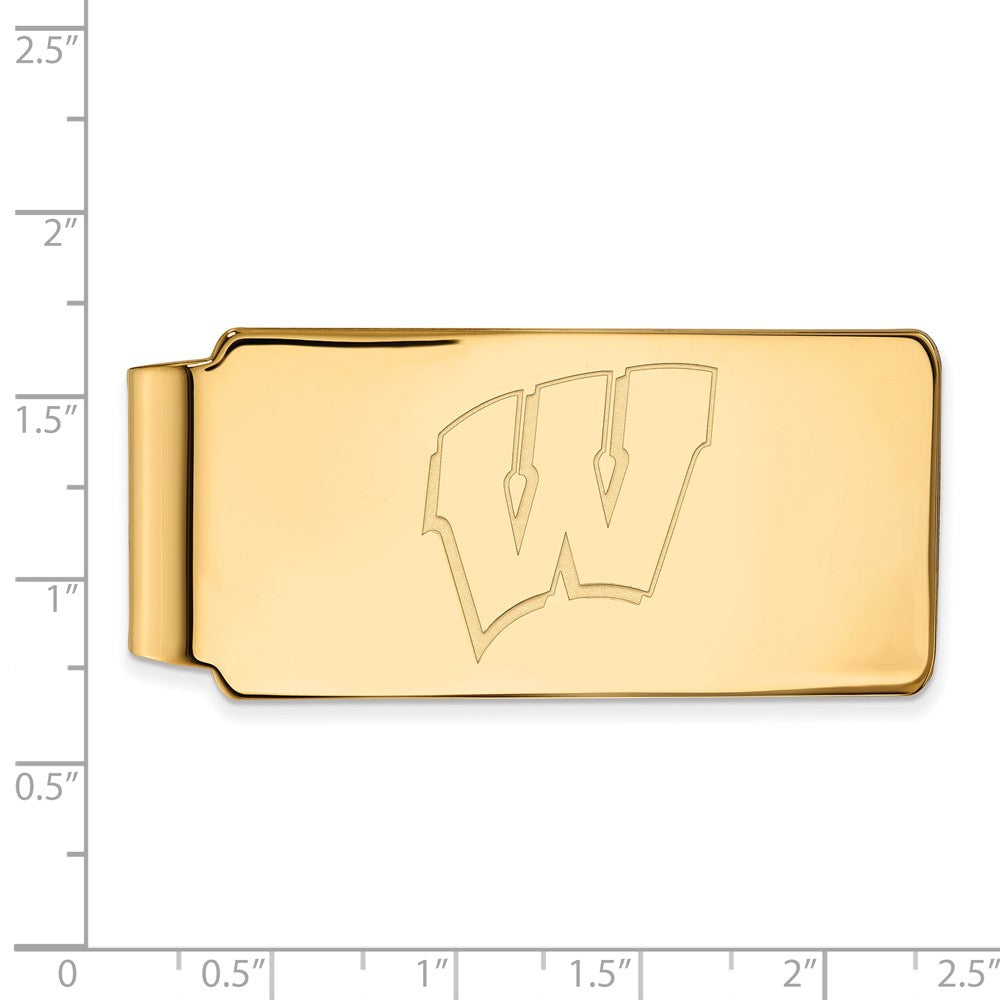 14K Gelbgold Gold Logoart University Of Wisconsin Buchstabe W Geldklammer