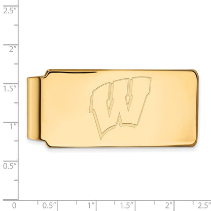 14K Gelbgold Gold Logoart University Of Wisconsin Buchstabe W Geldklammer