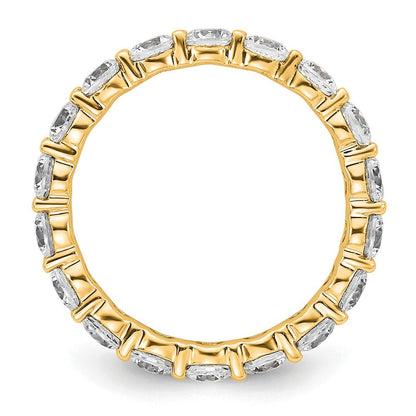14K Gelbgold Poliert Größe 5.5 Shared Krappen 2 Karat Diamant Komplett Memoire Ehering Ring
