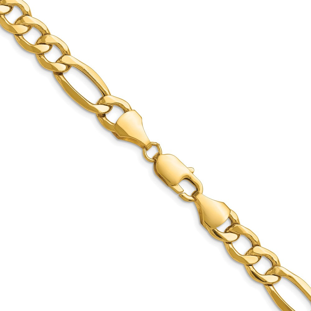 14K Gelbgold 9.4mm Halbmassiv Figaro Halskette