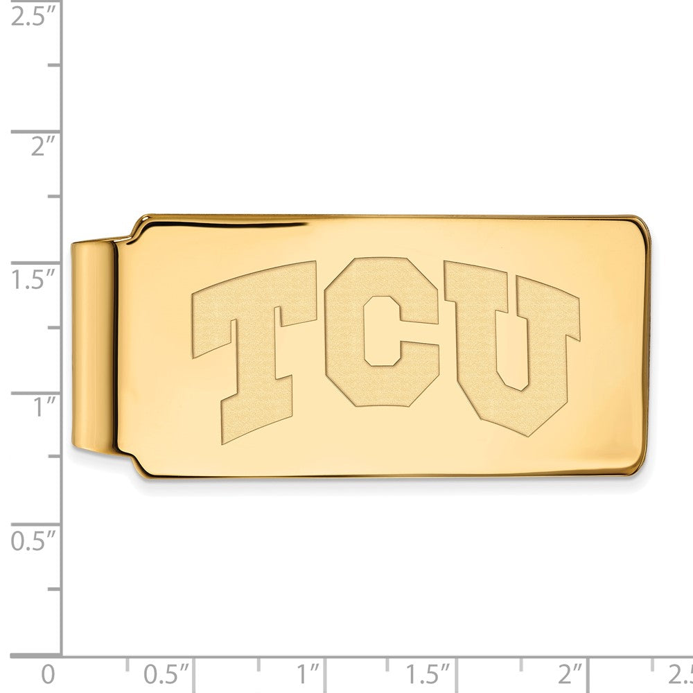 14K Gelbgold Gold Logoart Texas Christlich University T-c-u Geldklammer