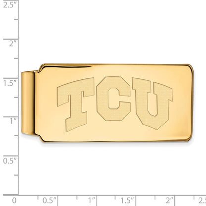 14K Gelbgold Gold Logoart Texas Christlich University T-c-u Geldklammer