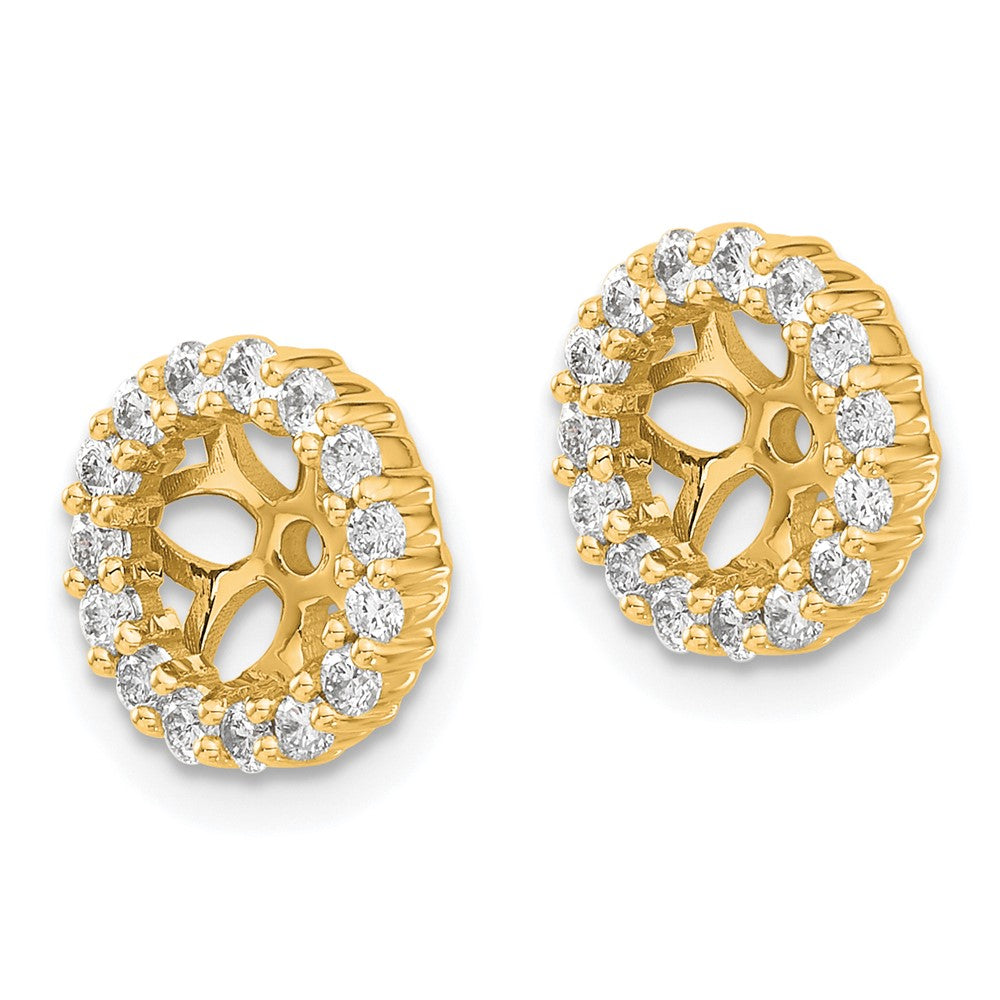 14K Gelbgold Diamant-Kreis-Ohrring-Jackets, 0,5K