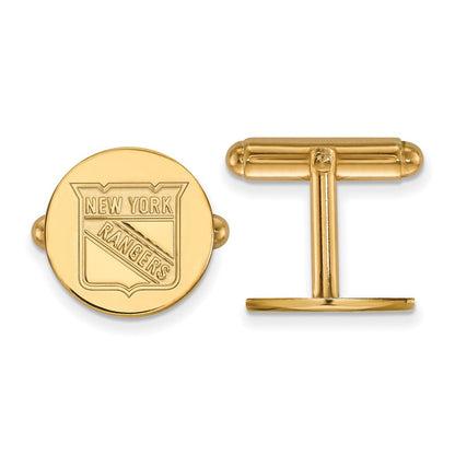 14K Gelbgold Gold Nhl Logoart New York Rangers Manschette Knöpfe