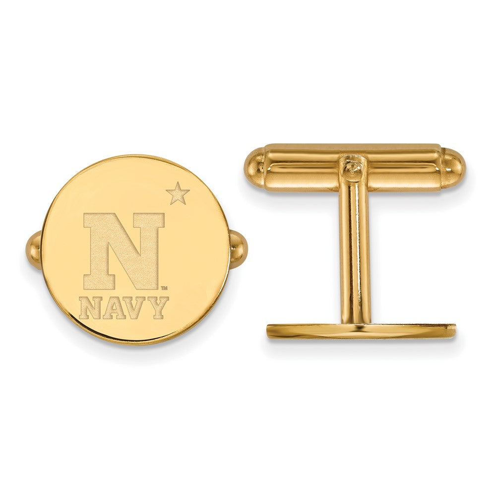 14K Gelbgold Gold Logoart Us Naval Akademie Manschette Knöpfe