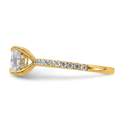 14K Gelbgold 2K Zertifizierter Laborgezüchteter Diamant VS/SI+ G+ Princess Solitär Komplett mit Schwung Verlobungsring