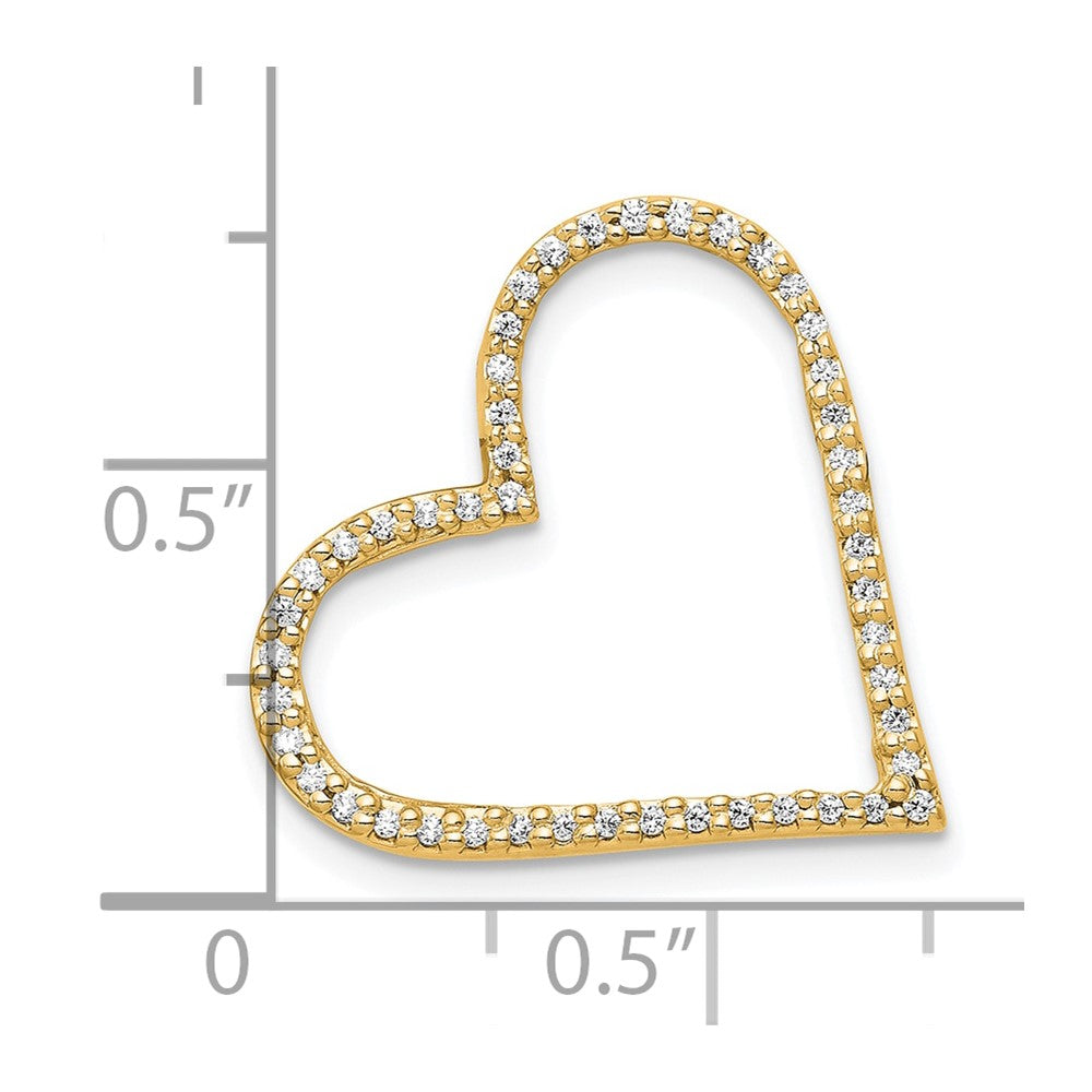 14K Gelbgold 1/6 Karat Diamant Herz Kette Anhänger
