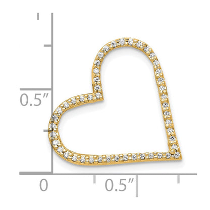 14K Gelbgold 1/6 Karat Diamant Herz Kette Anhänger