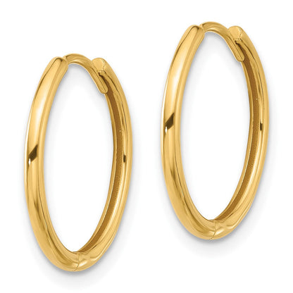 14K Gelbgold Poliert Klappbar Creolen