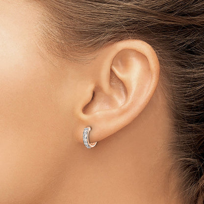 14K Roségold Creolen mit Scharnier und 0,5K Diamanten