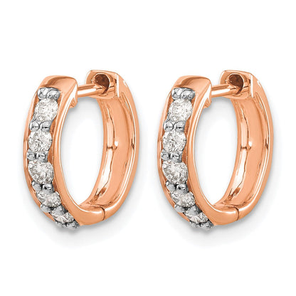 14K Roségold Creolen mit Klappscharnier, 0,33 ct. Diamanten