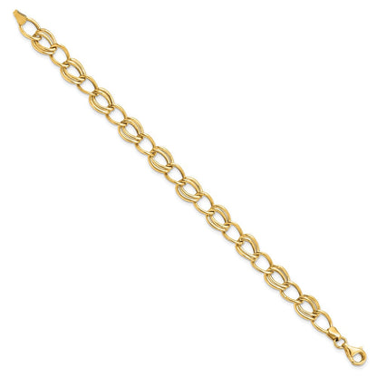 10K Gelbgold Flach Panzer Glieder 7 Zoll Armband