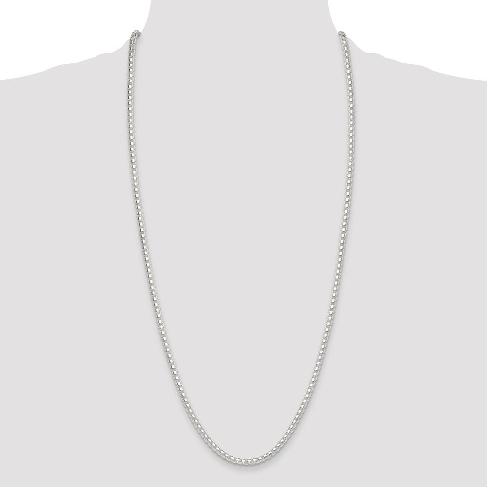 Sterlingsilber Poliert 4mm Rund Venezianer 30 Zoll Kette