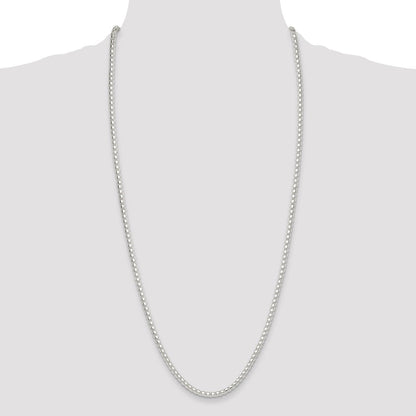 Sterlingsilber Poliert 4mm Rund Venezianer 30 Zoll Kette