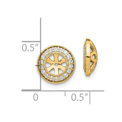 14K Gelbgold Ohrring-Jackets mit 0,33 ct. Diamanten, Kreis-Design