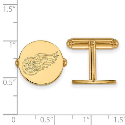 14K Gelbgold Gold Nhl Logoart Detroit Rot Flügel Manschette Knöpfe