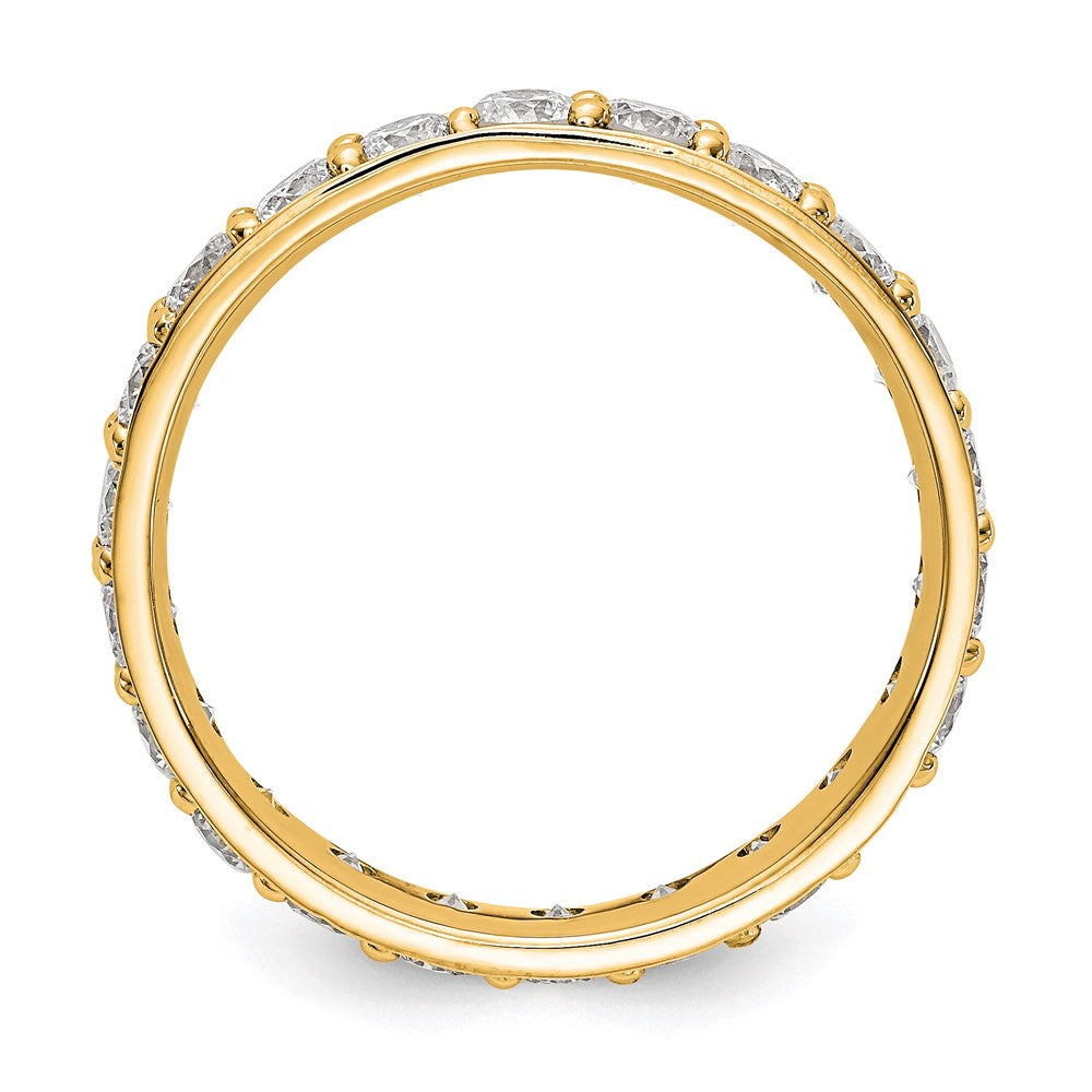 14K Gelbgold Poliert Vintage 2ct Diamant Memoire Ehering Ring