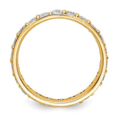 14K Gelbgold Poliert Vintage 2ct Diamant Memoire Ehering Ring