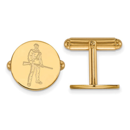 14K Gelbgold Gold Logoart West Virginia University Mountaineer Manschette Knöpfe