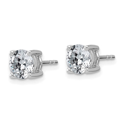 14K Weißgold Ohrstecker mit 2K im Labor gezüchteten Diamanten, rund, VS/SI+, G+, komplette Vierkrappenfassung, leichte Ausführung
