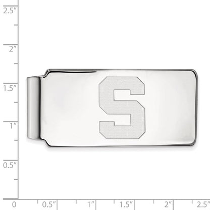 10K Weißgold Logoart Michigan State University Buchstabe S Geldklammer