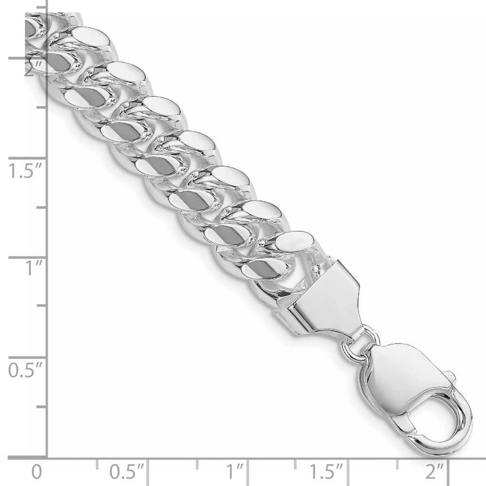 Sterlingsilber Rhodiniert 10.7mm Poliert Gewölbt Panzer Gliederarmband