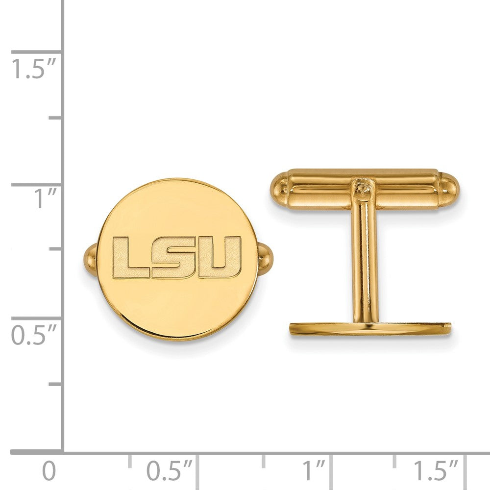 14K Gelbgold Gold Logoart Louisiana State University L-s-u Manschette Knöpfe