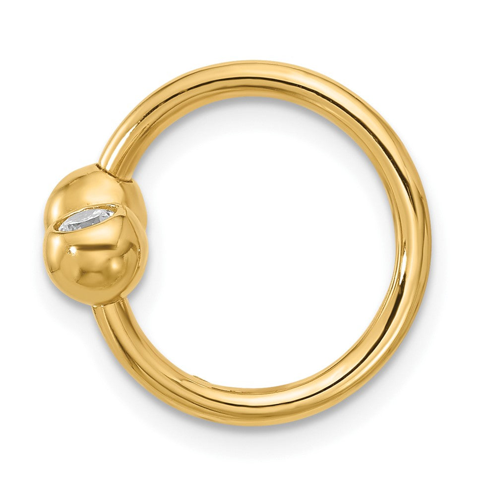 14K Gelbgold 14 Stärke Poliert Zirkonia Cartilage Ring