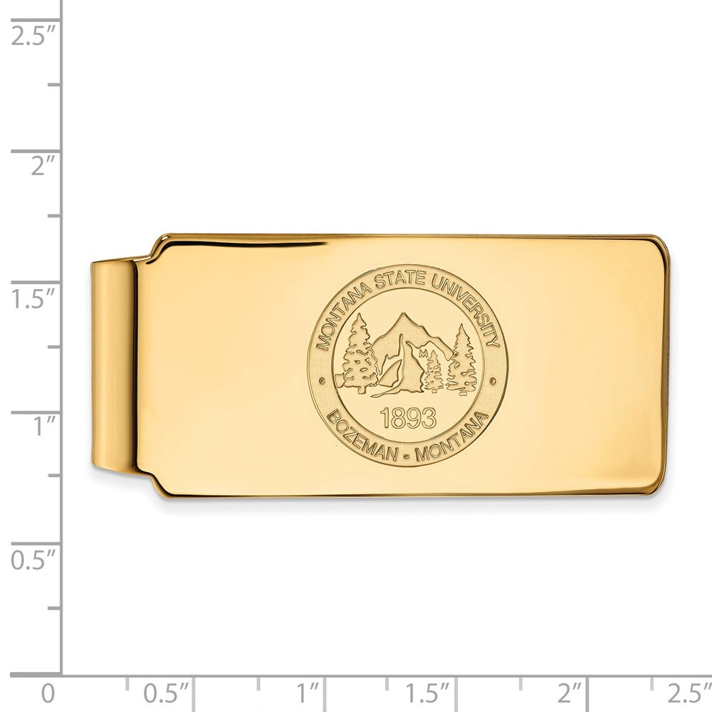 14K Gelbgold Gold Logoart Montana State University Wappen Geldklammer