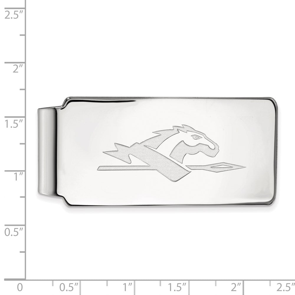 14K Weißgold Logoart Longwood University Pferd Geldklammer
