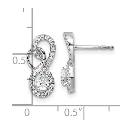 14K Weißgold Diamant-Infinity-Ohrhänger mit Stecker, poliert, 0,5K