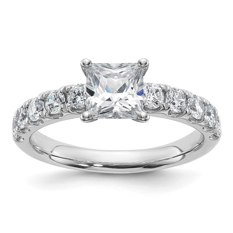 14K Weißgold Zertifiziert 1 3/4 Karat Im Labor Gezüchtet Diamant Vs+ F+ Princess Komplett Verlobungsring