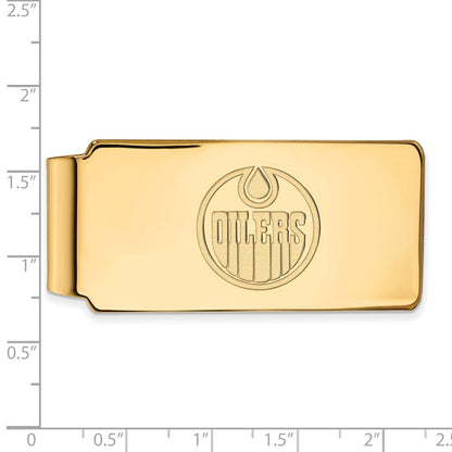 14K Gelbgold Gold Nhl Logoart Edmonton Oilers Geldklammer