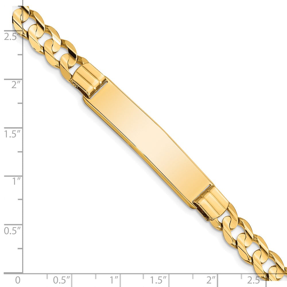 14K Gelbgold Poliert Massiv Kette/solid Platte Panzer Glieder 37x8mm Platte 8 Zoll Id Armband