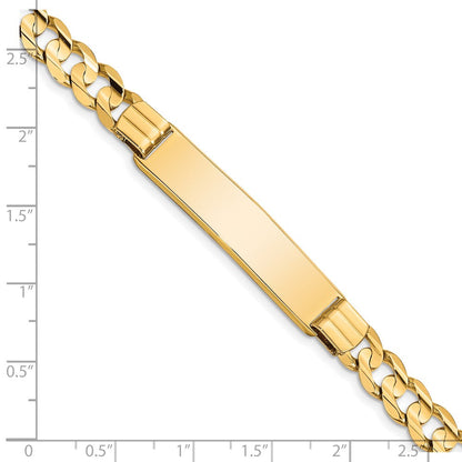 14K Gelbgold Poliert Massiv Kette/solid Platte Panzer Glieder 37x8mm Platte 8 Zoll Id Armband