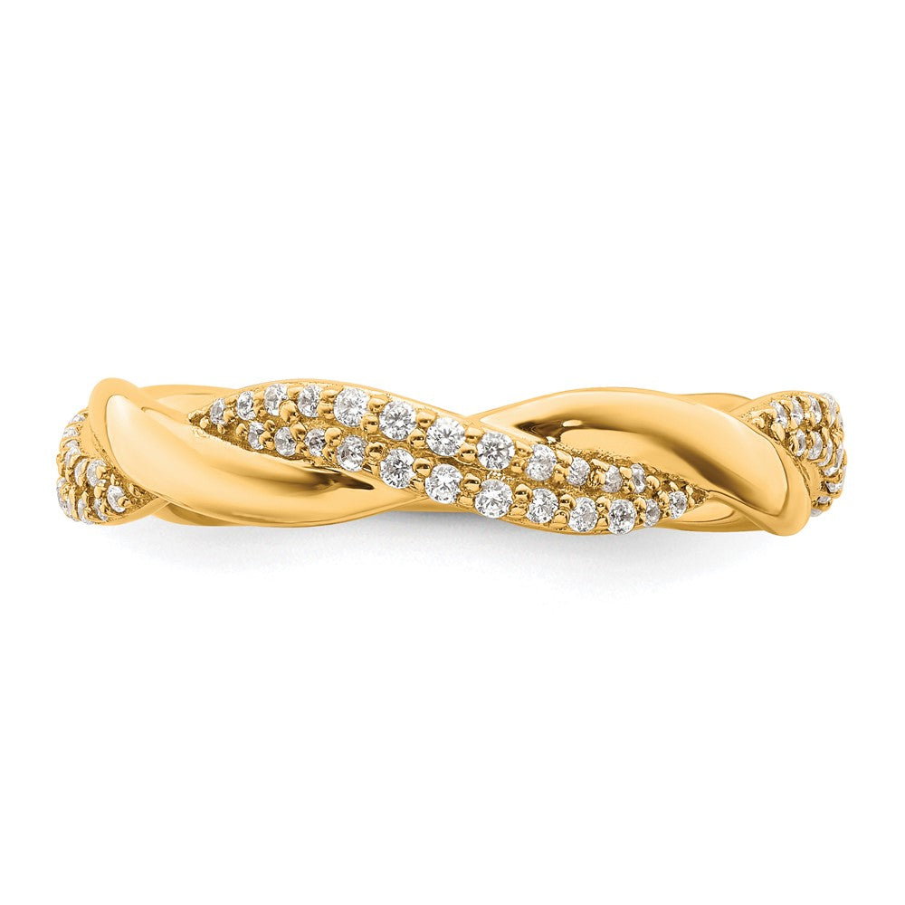 14K Gelbgold Polierter Diamant-Fashionring