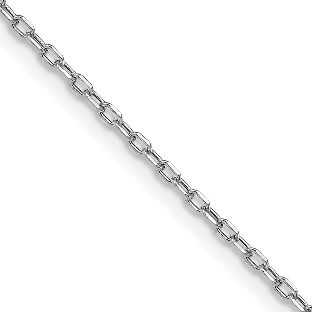 14K Weißgold 3mm Halbmassiv Diamantiert Offen Glieder Ankerkette Halskette