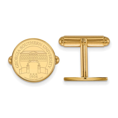 14K Gelbgold Gold Logoart Georgia Southern University Wappen Manschette Knöpfe