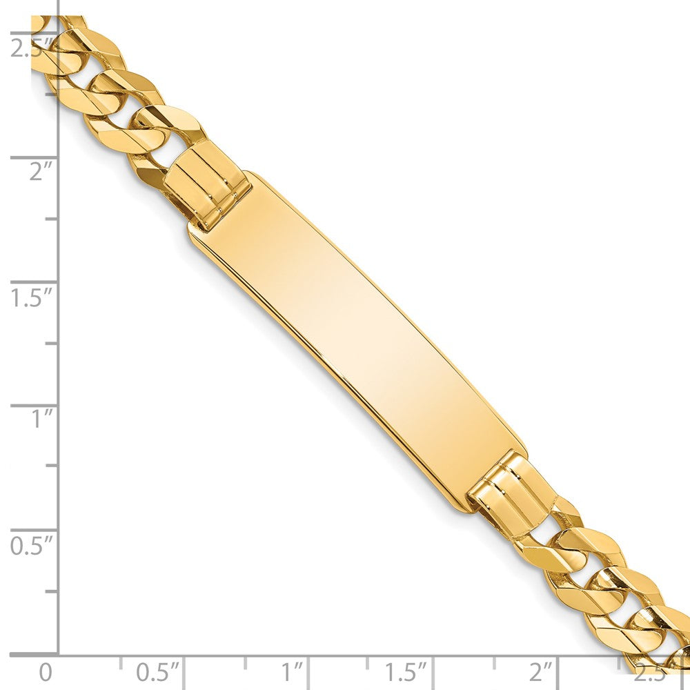 14K Gelbgold Poliert Massiv Kette/solid Platte Panzer Glieder 37x8.5mm Platte 8 Zoll Id Armband