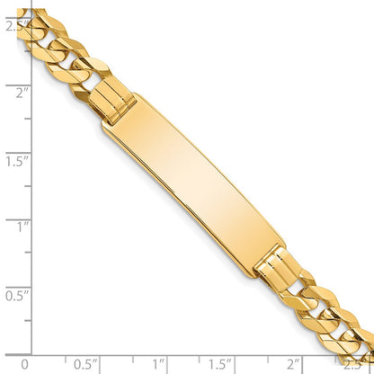 14K Gelbgold Poliert Massiv Kette/solid Platte Panzer Glieder 37x8.5mm Platte 8 Zoll Id Armband