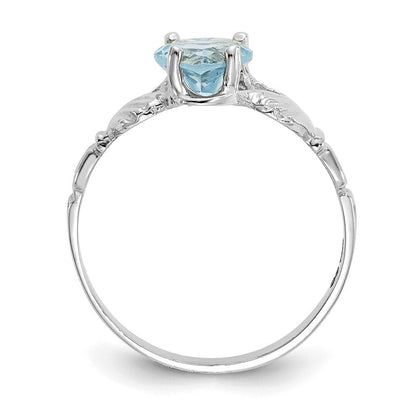 14K Weißgold December Zirkonia Herz Geburtsstein Claddagh Ring
