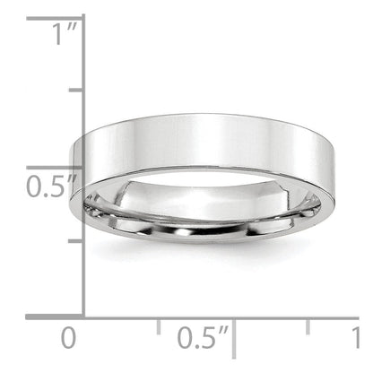 Platin 5mm Poliert Flach Ehering Ring