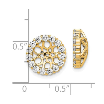 14K Gelbgold Diamant-Kreis-Ohrring-Jackets, 1,05K